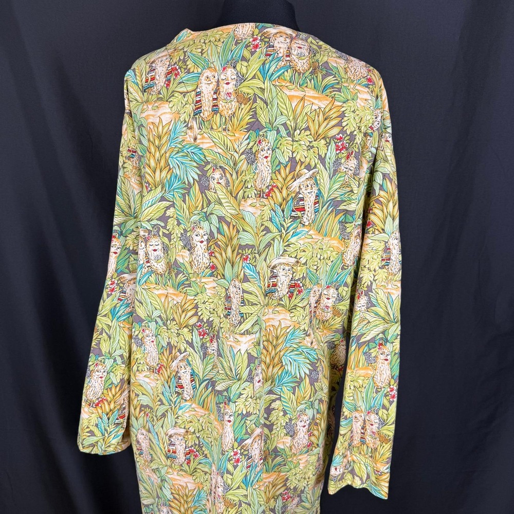 Vintage 90s Charles Goodnight Cotton Novelty Peanut Fiesta Jungle Nightshirt OS - Picture 7 of 13